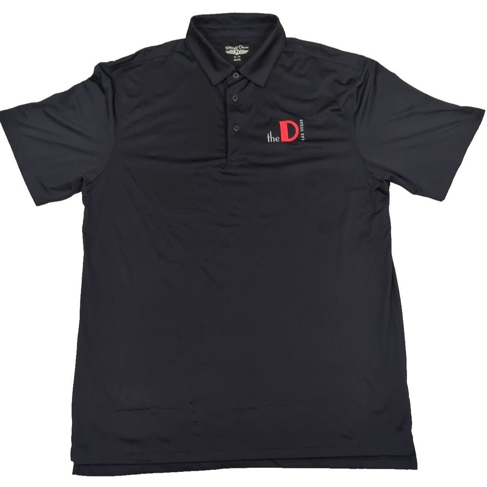Straight Down Mens Golf Polo XLT Stretch Embroidered The D Las Vegas